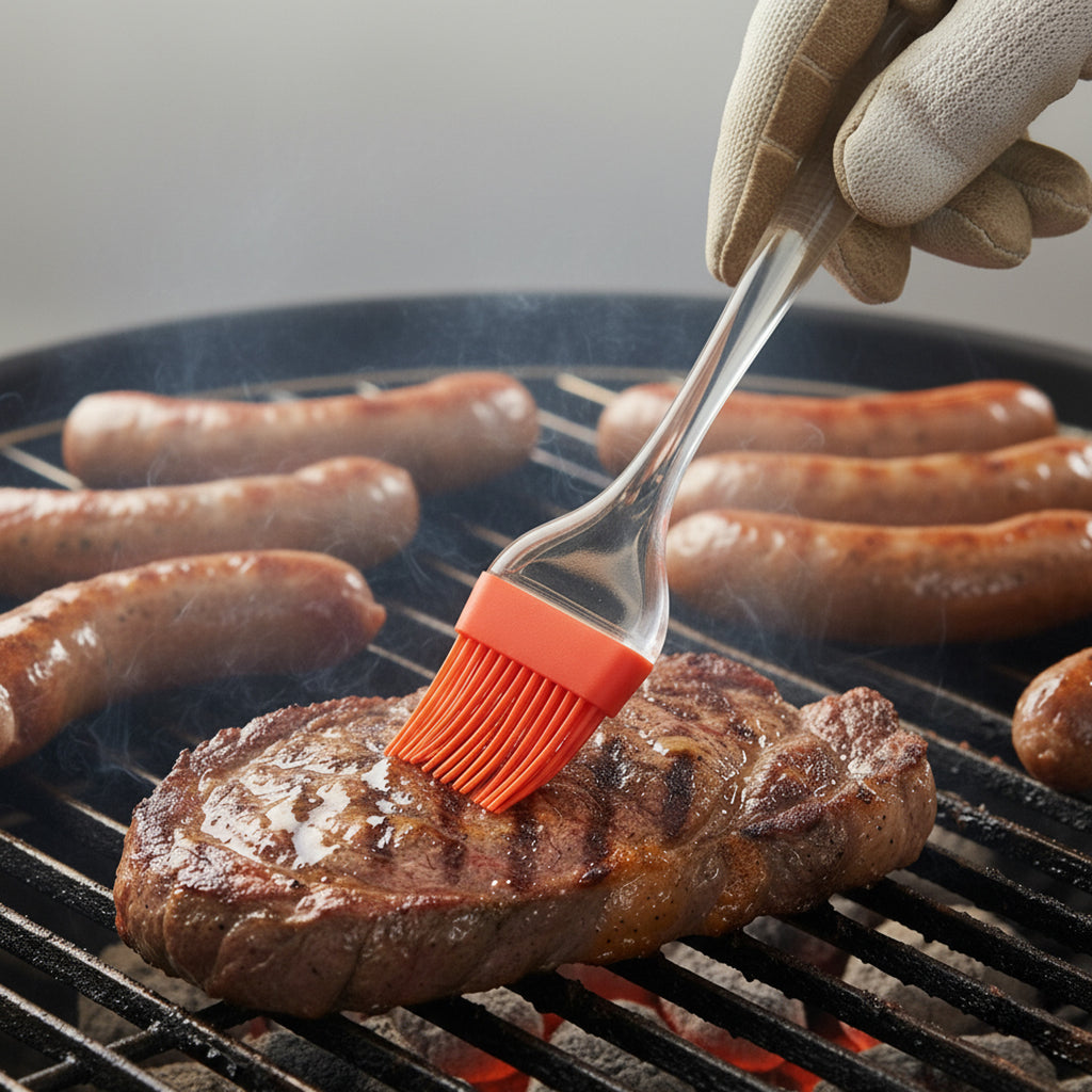 Pinceau à pâtisserie en silicone, 21 cm, résistant à la chaleur