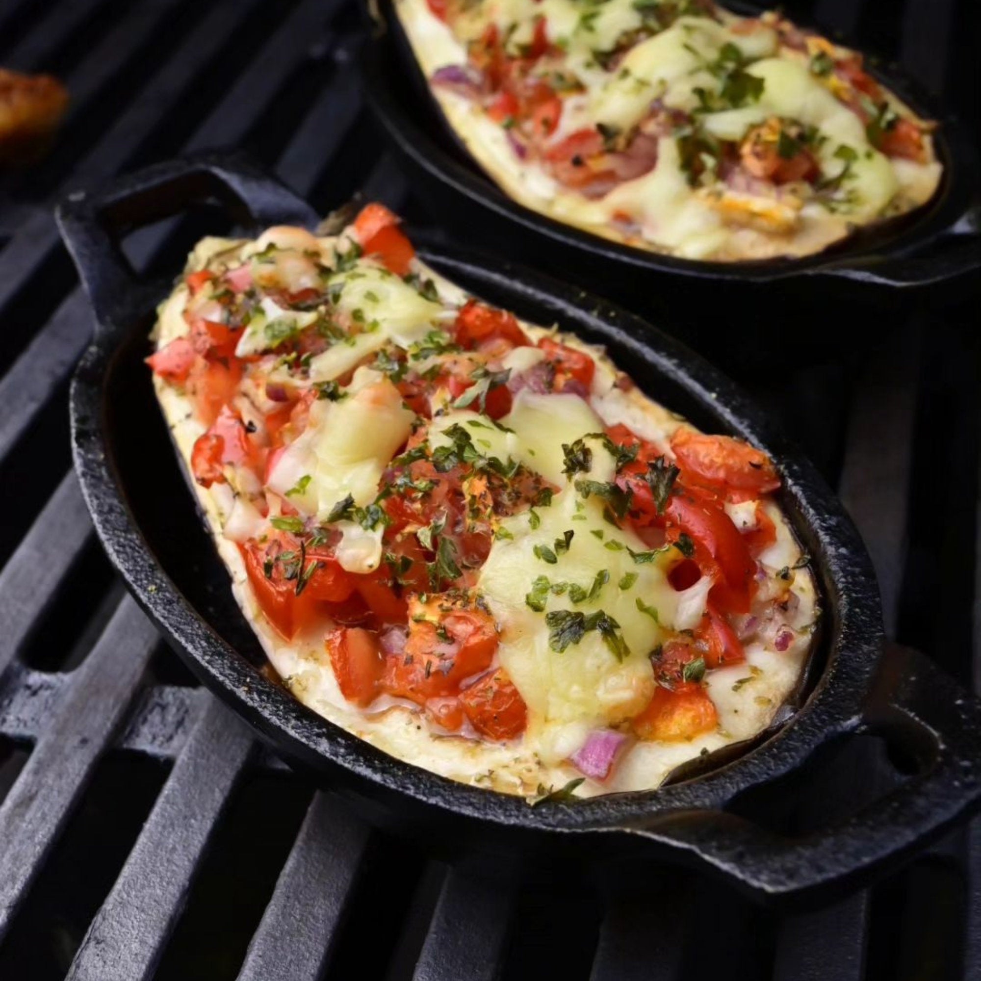 Serving pans, set of 6, cast iron