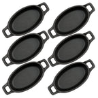 Plats de service, lot de 6, en fonte
