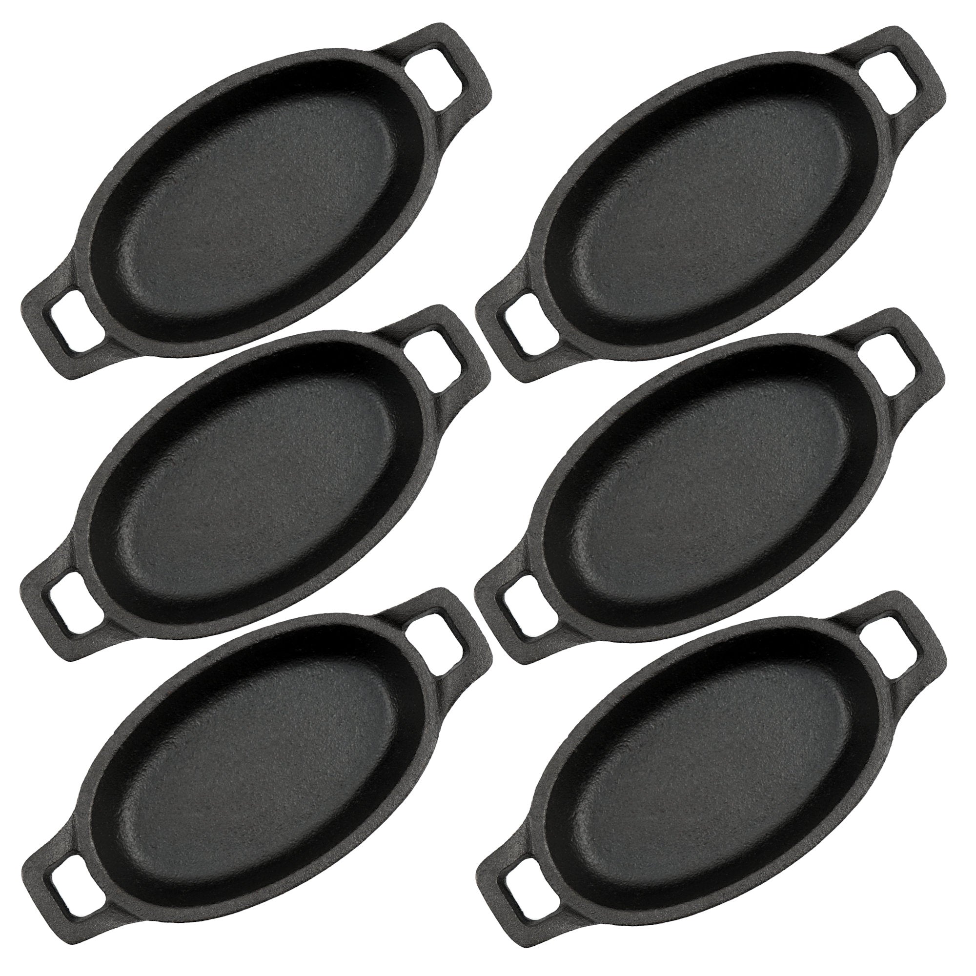 Serving pans, set of 6, cast iron
