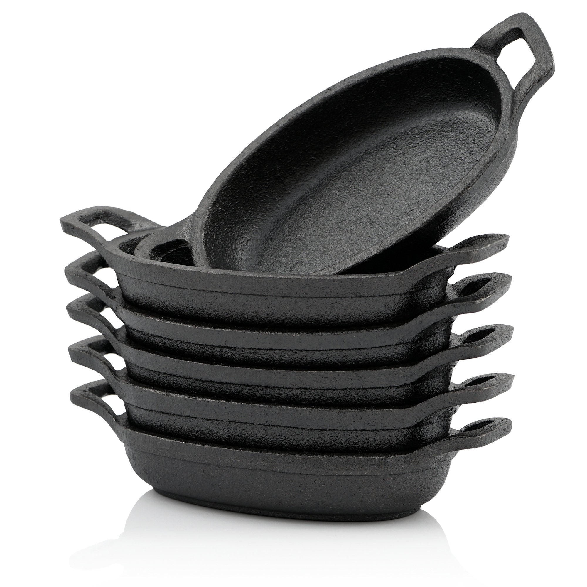 Serving pans, set of 6, cast iron