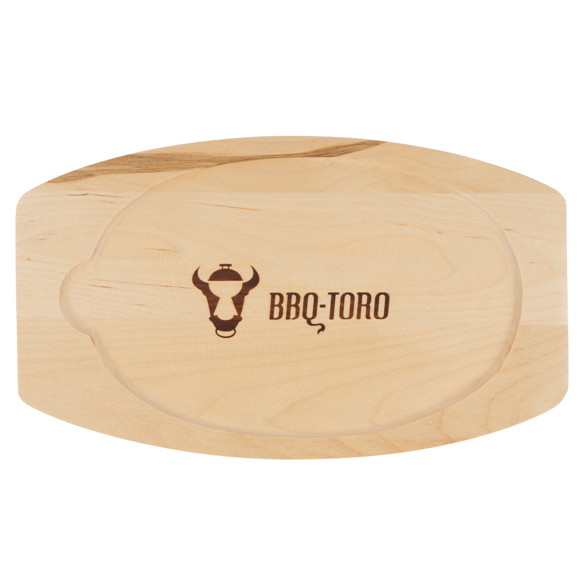 Serving pan, 27 x 18 cm, cast iron, including wooden board