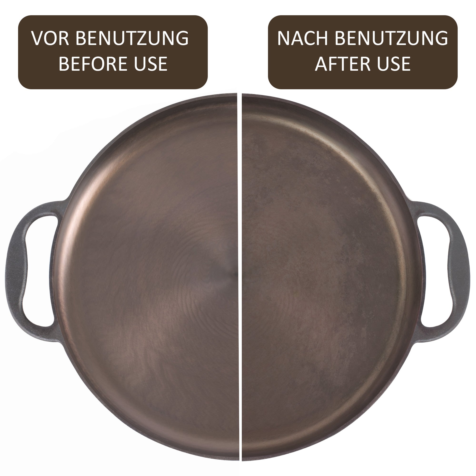 Paella pan, Ø 35 cm, cast iron pan, polished