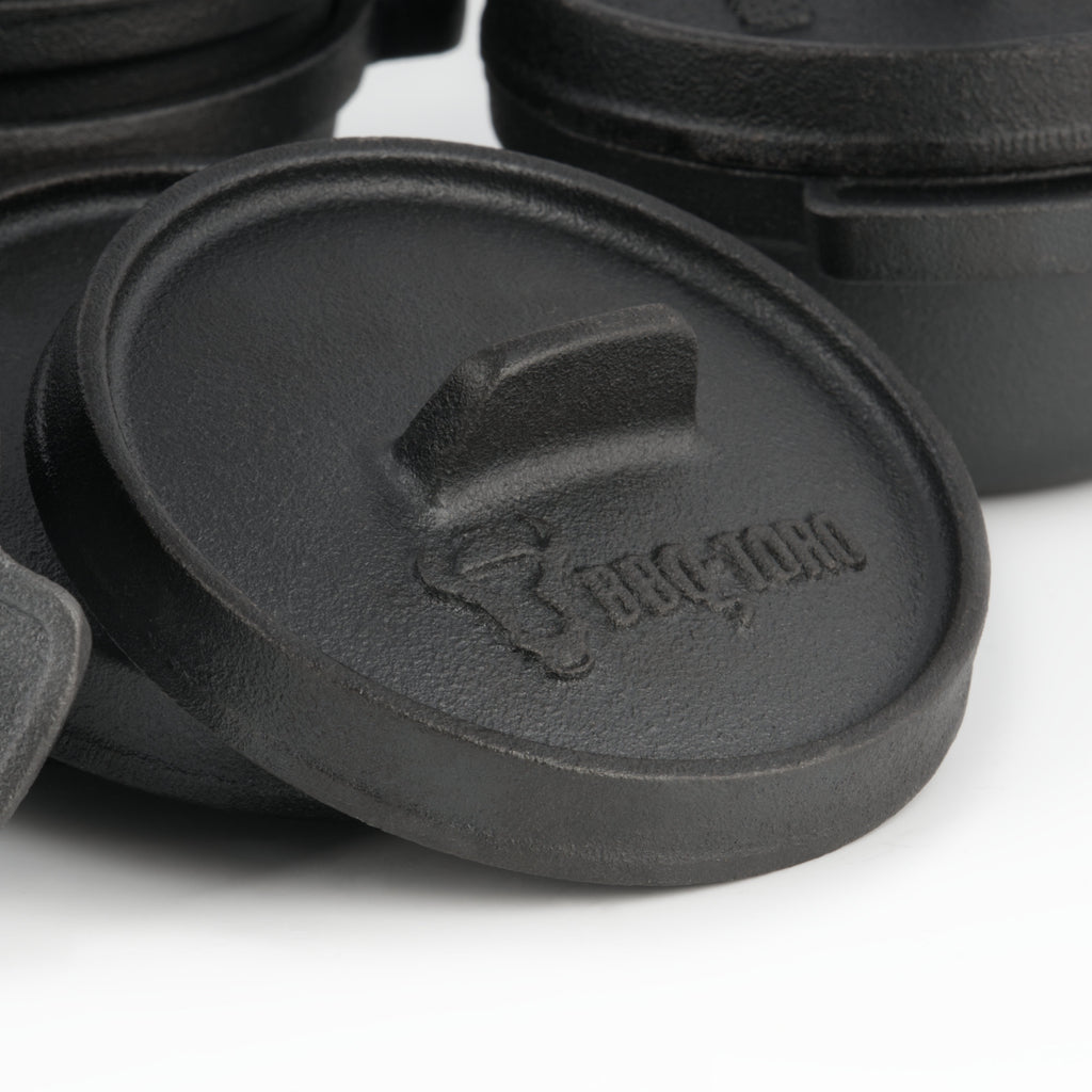 Serving pots, set of 6, Ø 11 cm, cast iron