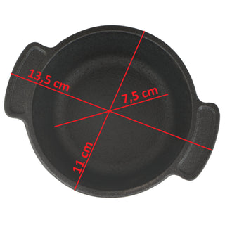 Serving pots, set of 6, Ø 11 cm, cast iron