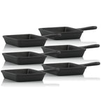 Poêles à raclette, lot de 6, 12,5 x 18 cm, en fonte