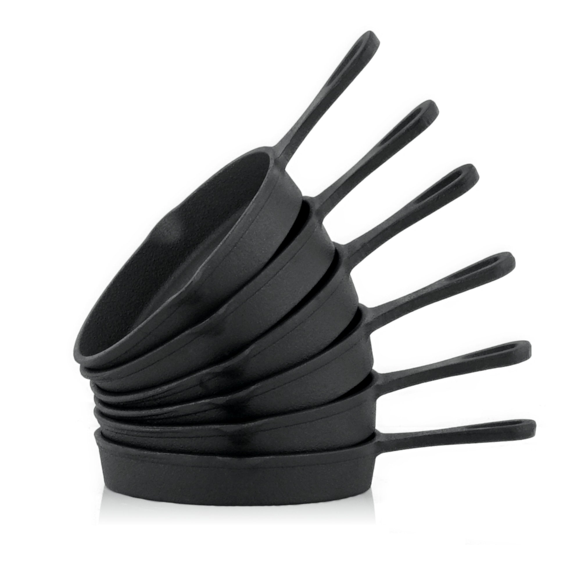 Grill pans, set of 6, Ø 12.5 cm, cast iron