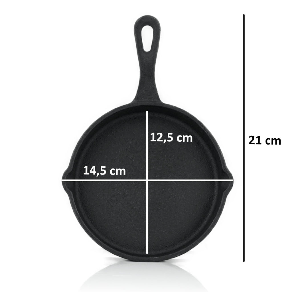 Grill pans, set of 6, Ø 12.5 cm, cast iron