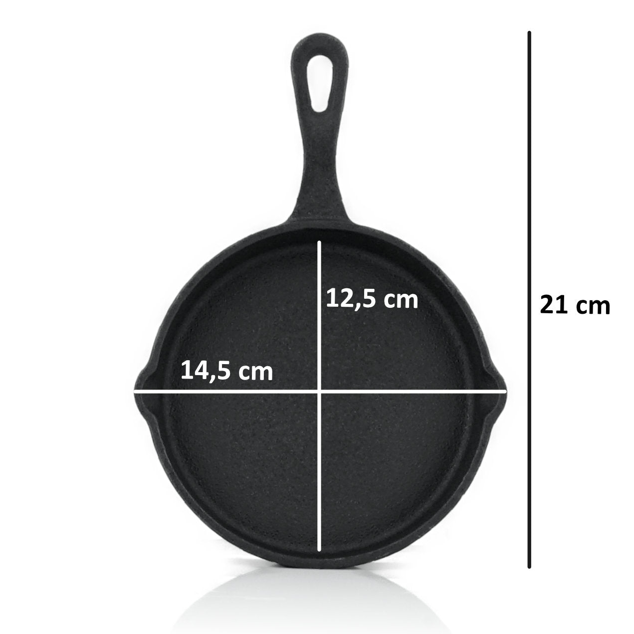 Grill pans, set of 6, Ø 12.5 cm, cast iron