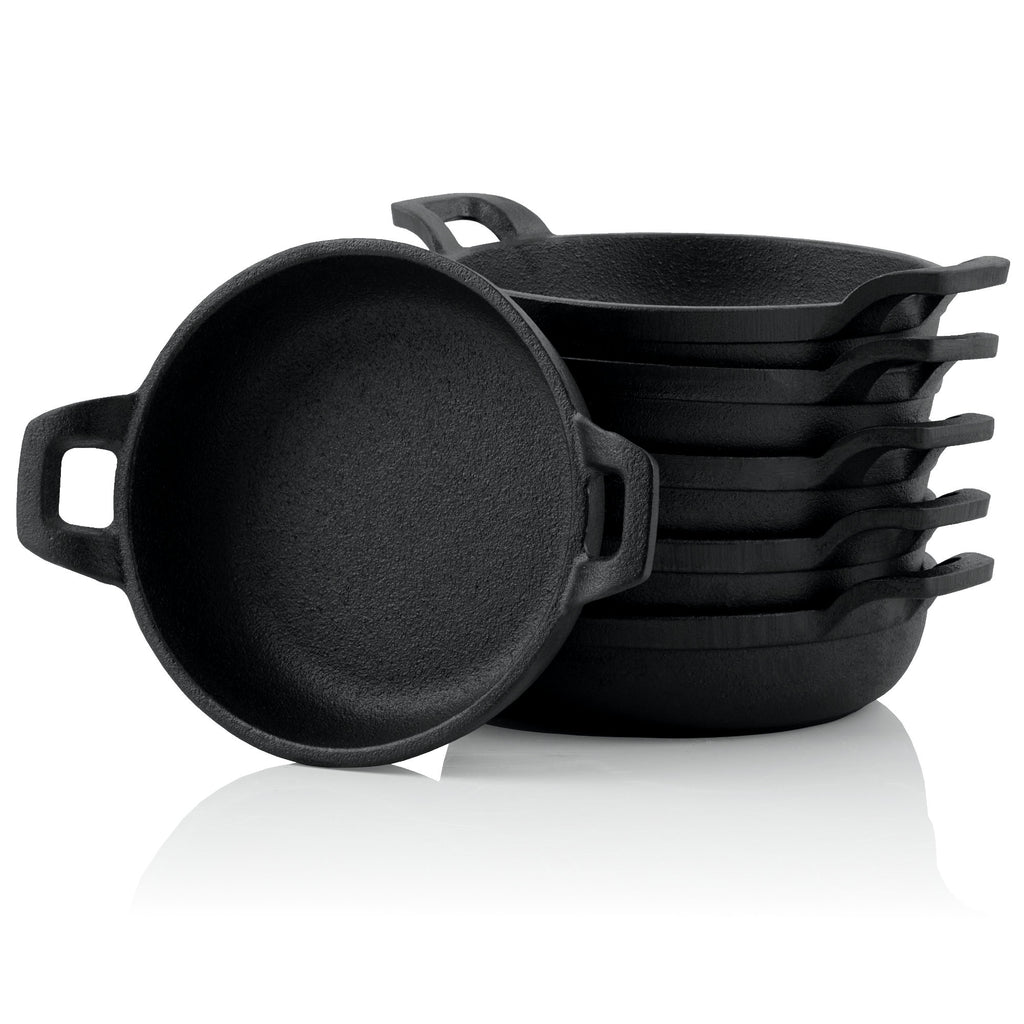 Grill pans, set of 6, Ø 13 cm, cast iron