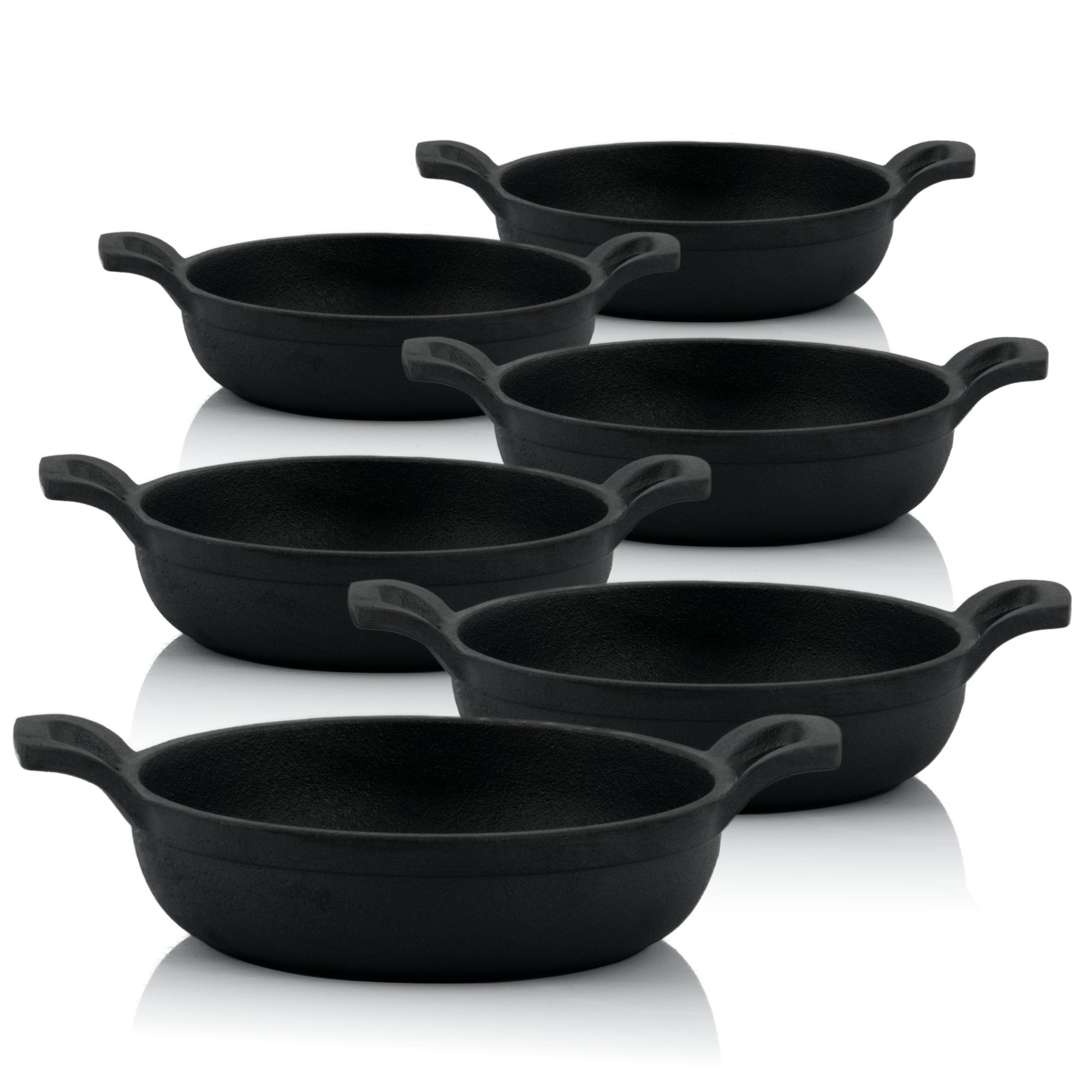 Grill pans, set of 6, Ø 13 cm, cast iron