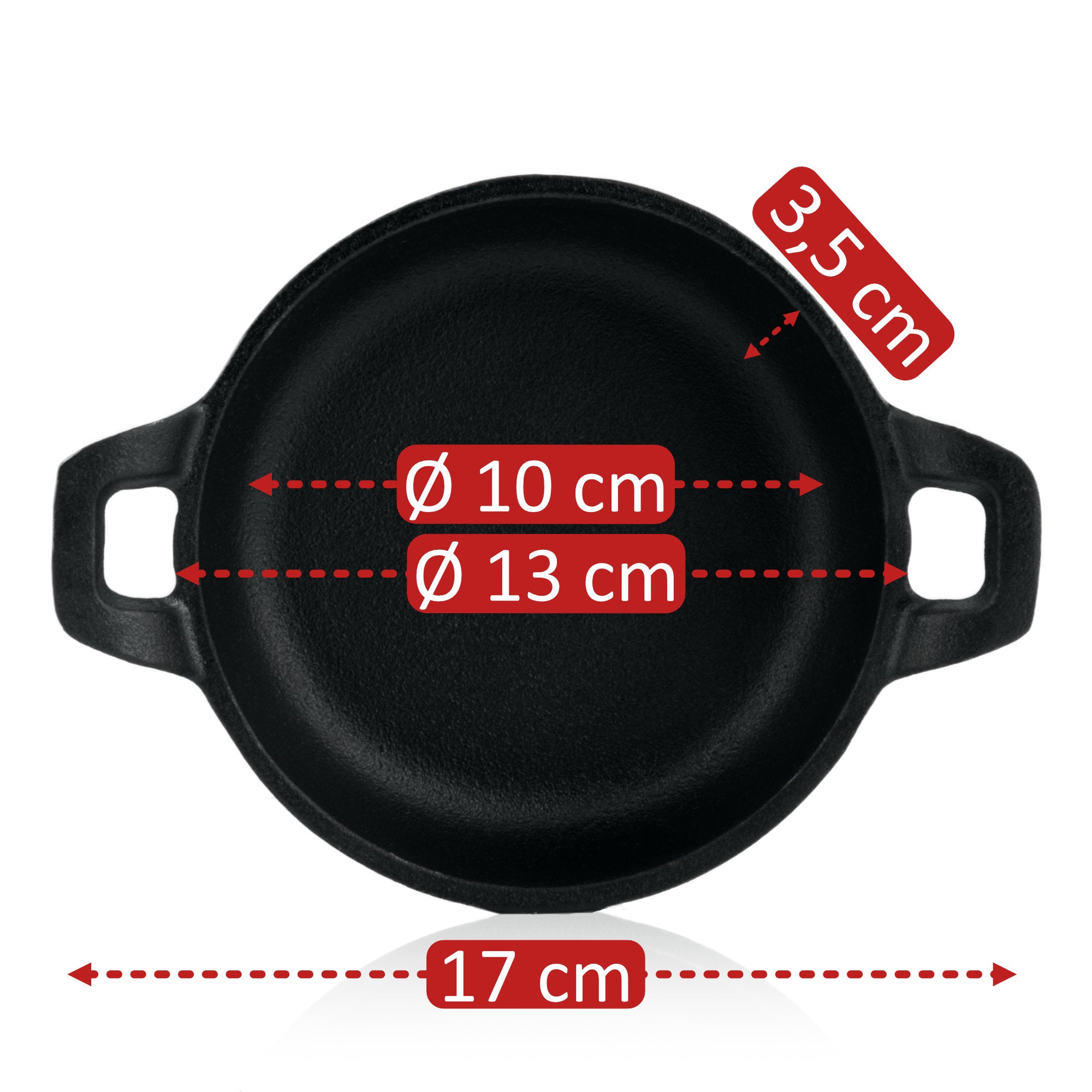Poêles à griller, lot de 6, Ø 13 cm, en fonte