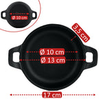 Grill pans, set of 6, Ø 13 cm, cast iron