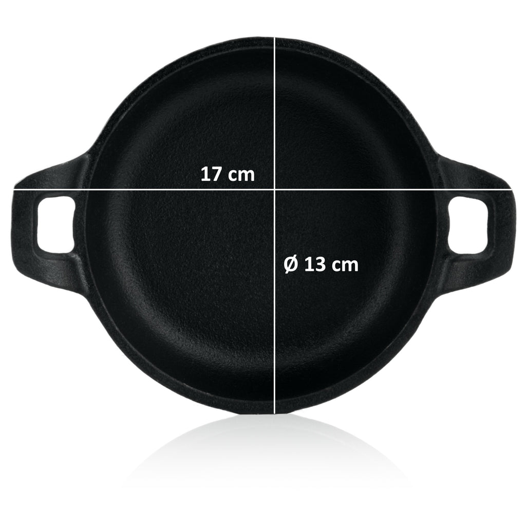 Grill pans, set of 6, Ø 13 cm, cast iron
