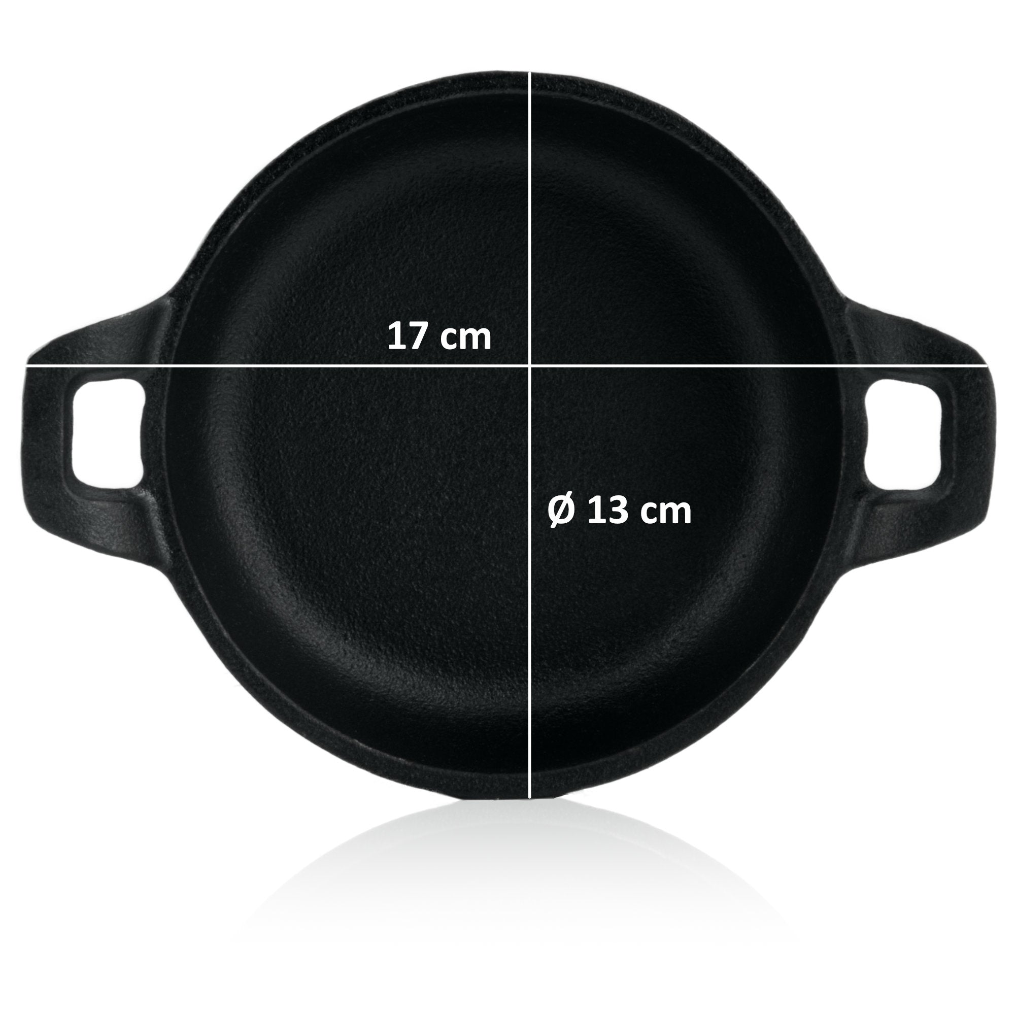 Grill pans, set of 6, Ø 13 cm, cast iron