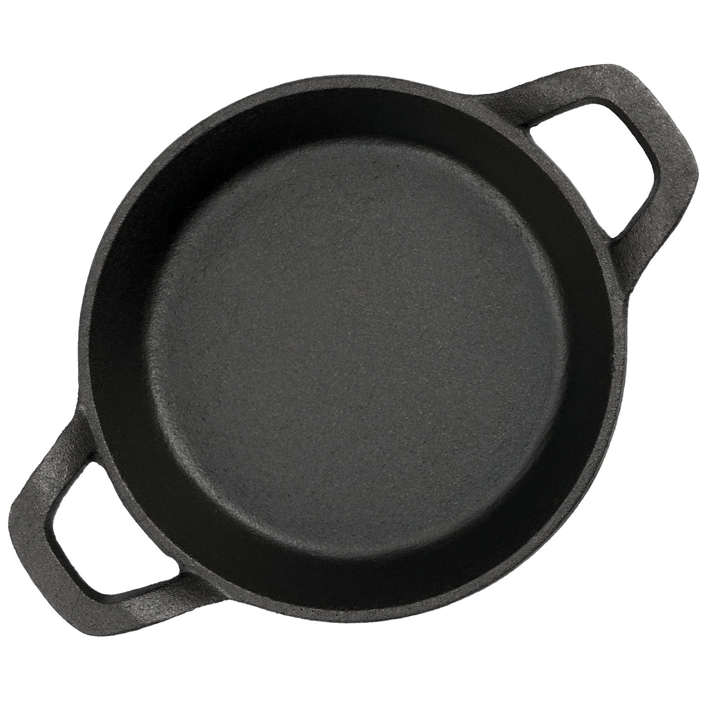 Serving pan, Ø 16 cm, cast iron, including wooden base