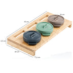 Cocottes, lot de 3, 250 ml chacune, en fonte émaillée, avec support en bois