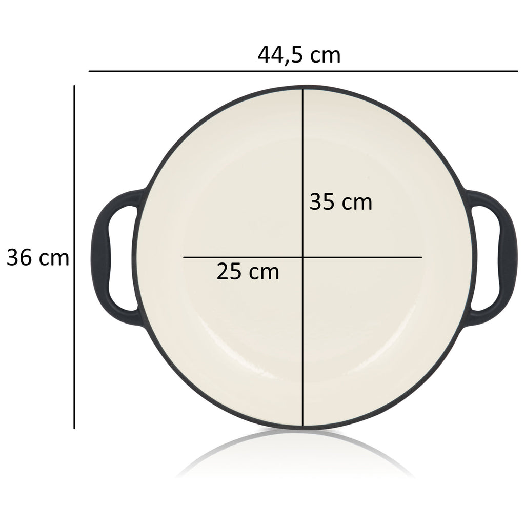 Poêle à paella, Ø 35 cm, en fonte émaillée, avec deux poignées