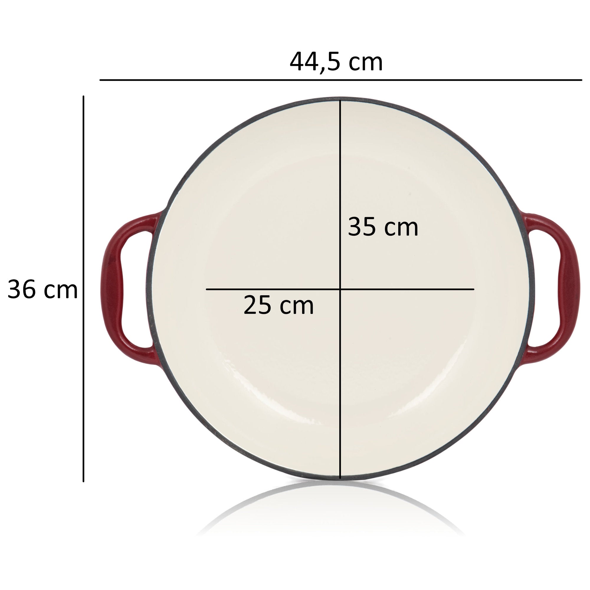 Poêle à paella, Ø 35 cm, en fonte émaillée, avec deux poignées