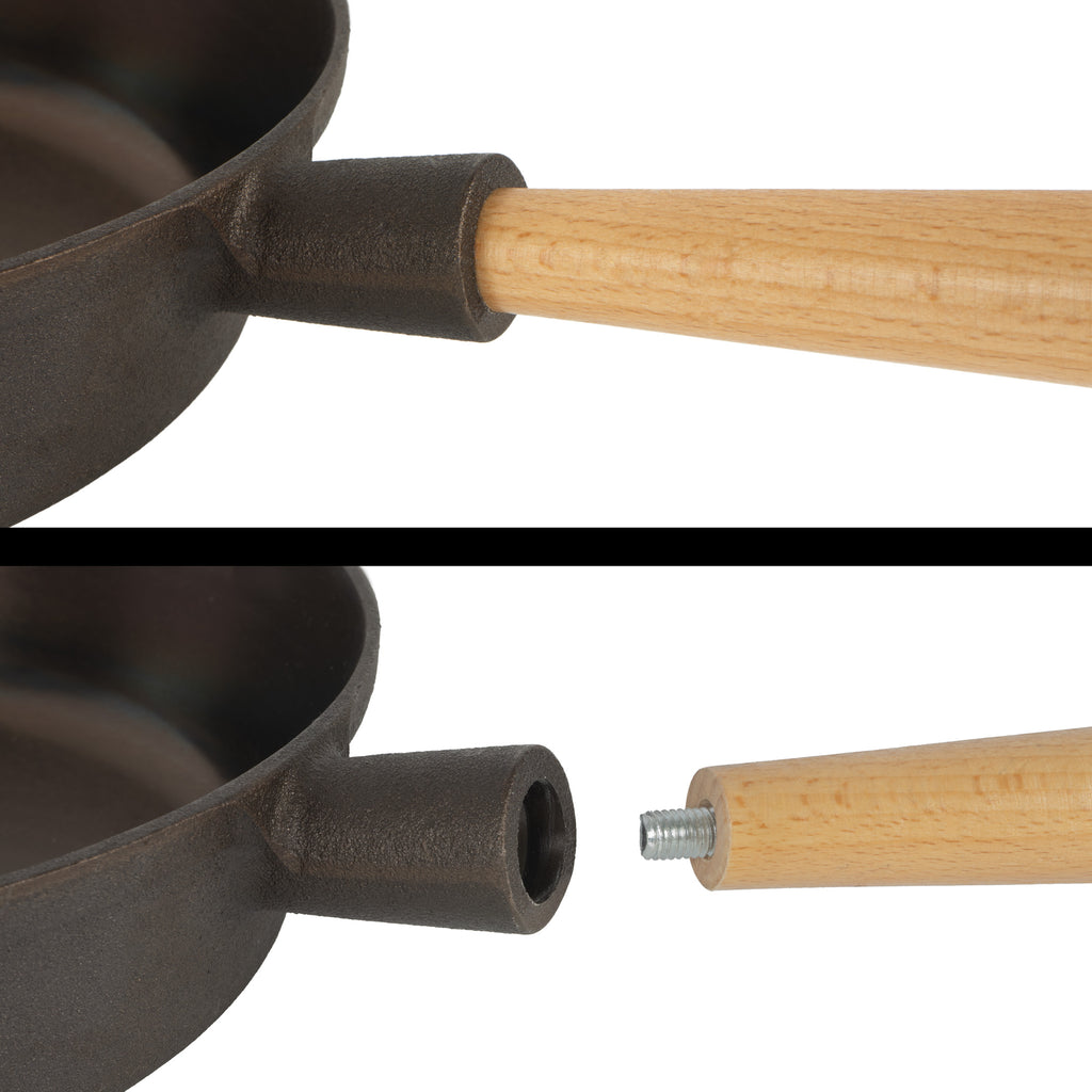 Gusseisenpfanne, Ø 27 cm, Gusseisen, poliert, mit zwei Ausgießern