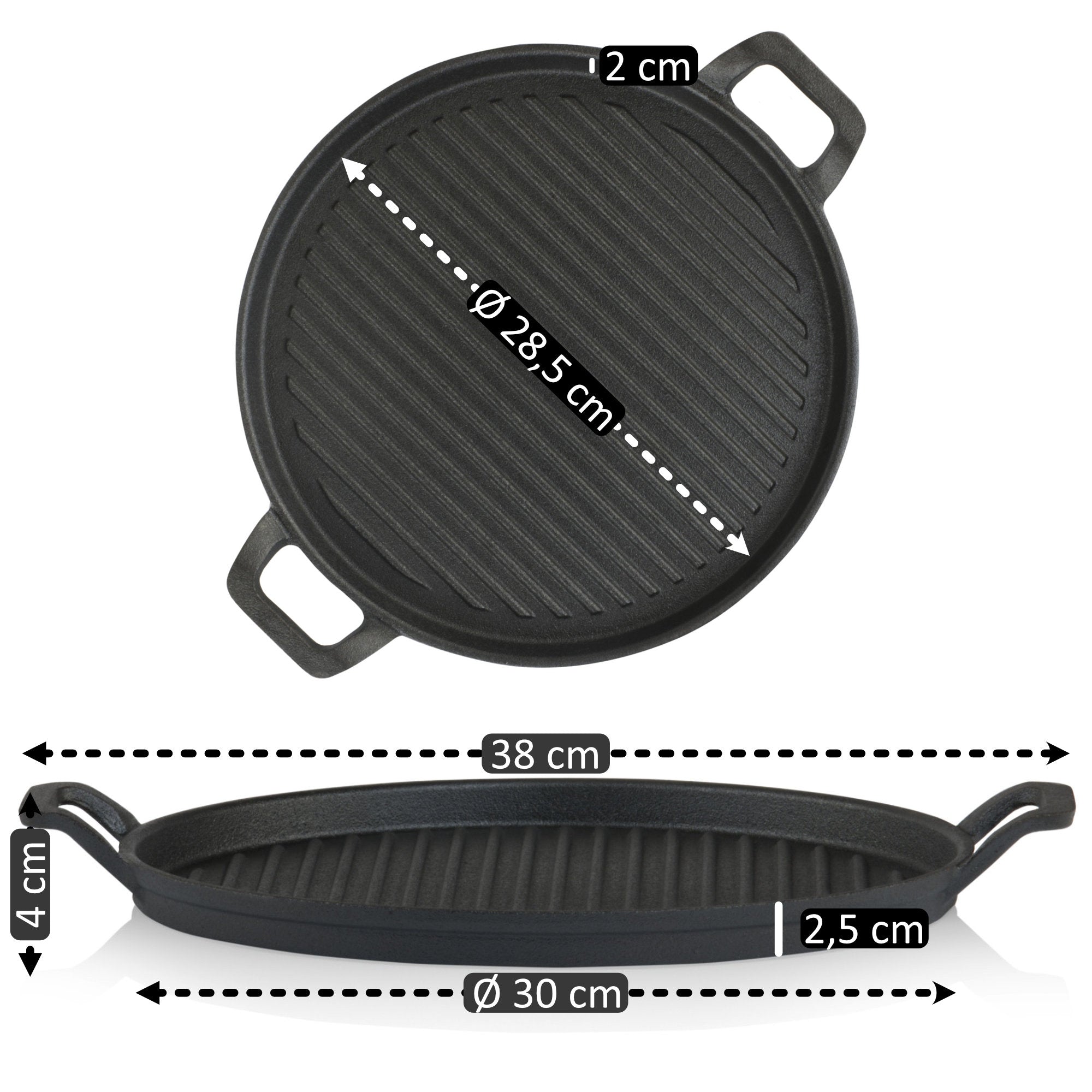 Cast iron pan, Ø 30 cm, cast iron