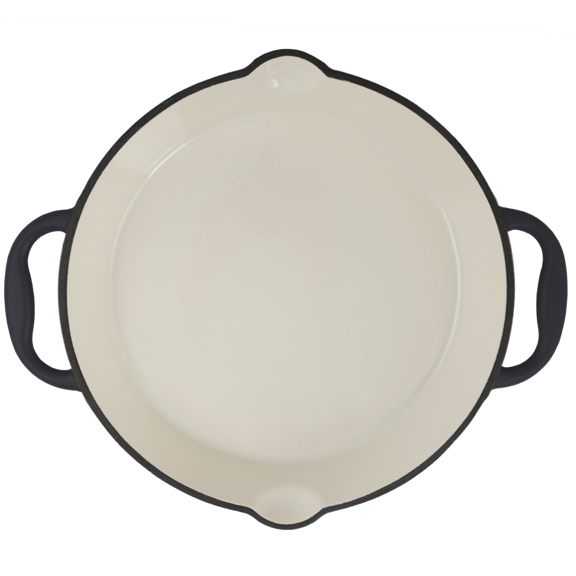 Frying pan, Ø 29 cm, cast iron, enamelled, with two handles, two spouts