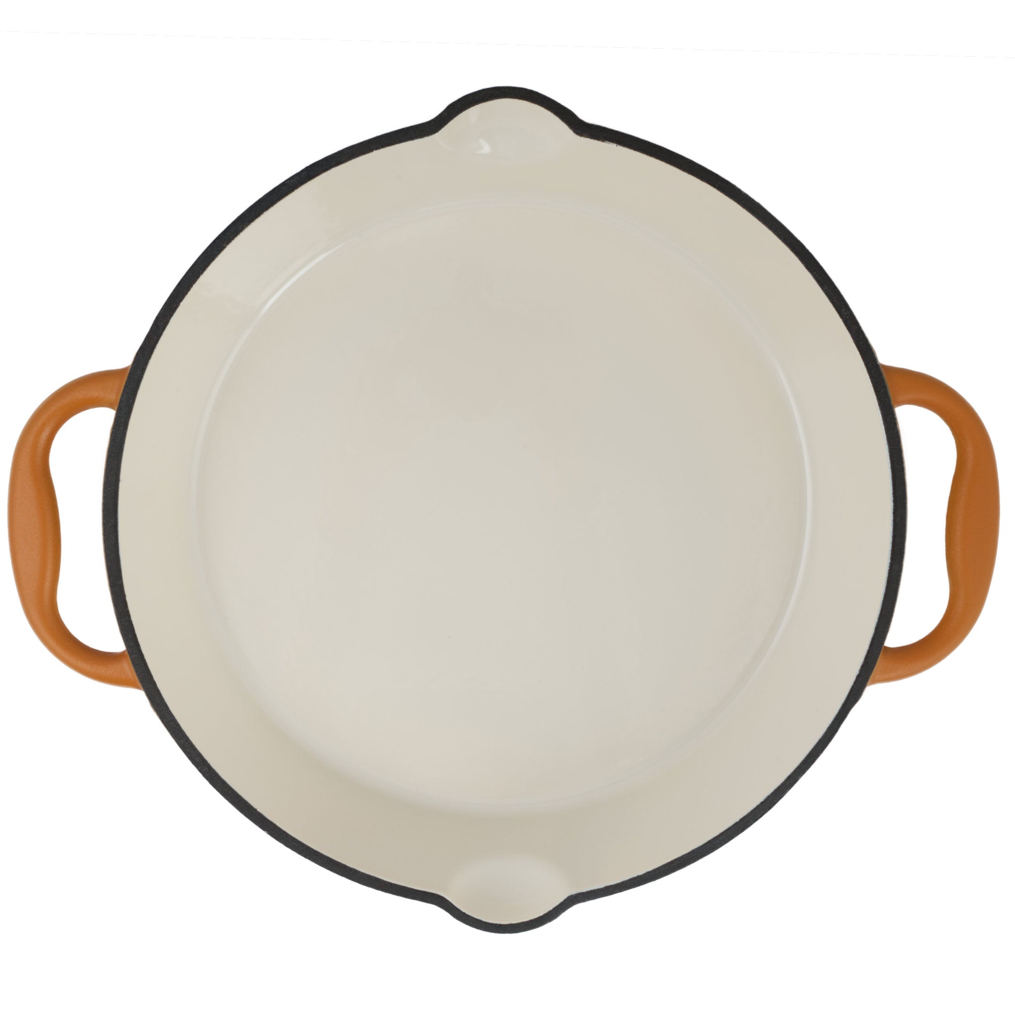 Poêle à frire, Ø 29 cm, en fonte émaillée, avec deux poignées et deux becs verseurs