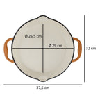 Poêle à frire, Ø 29 cm, en fonte émaillée, avec deux poignées et deux becs verseurs