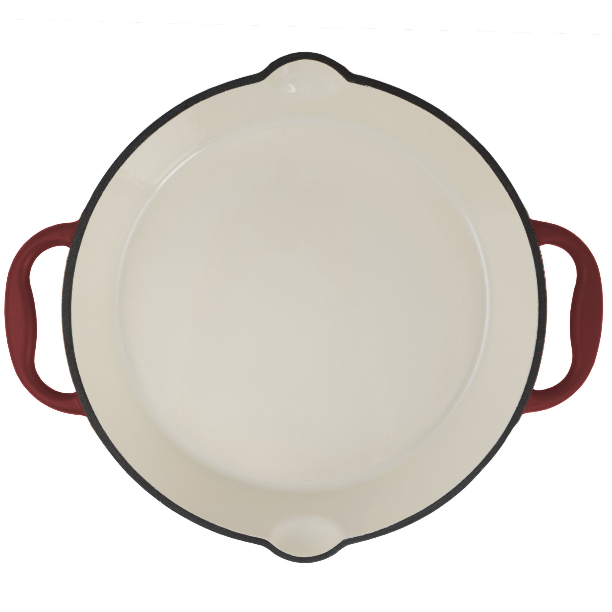 Poêle à frire, Ø 29 cm, en fonte émaillée, avec deux poignées et deux becs verseurs