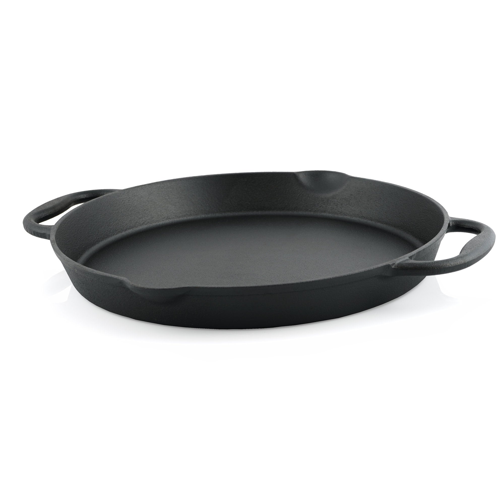 Grill pan, cast iron, with two handles, two spouts