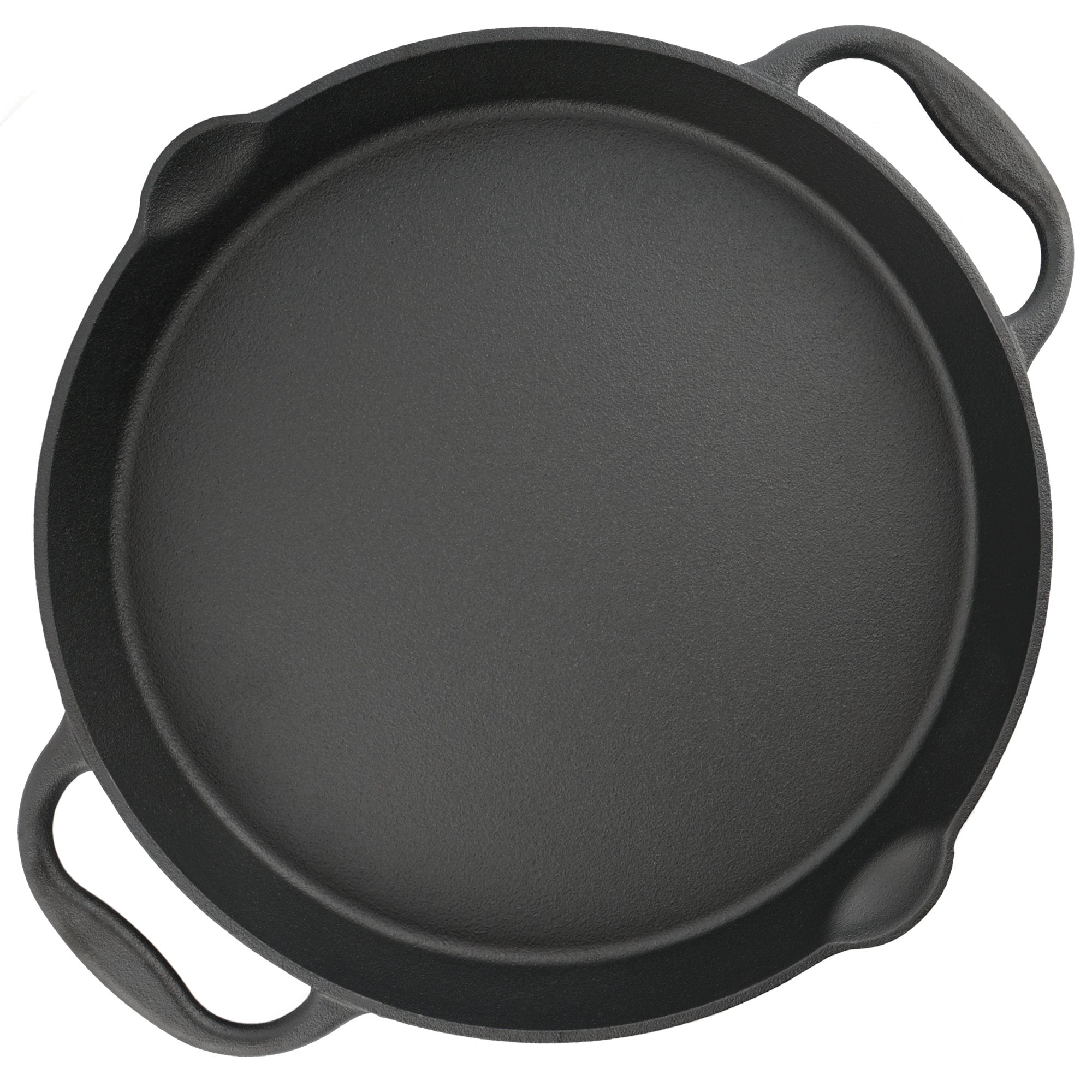 Grill pan, cast iron, with two handles, two spouts