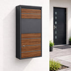 Boîte aux lettres avec compartiment à colis, anthracite RAL 7016, acier thermolaqué