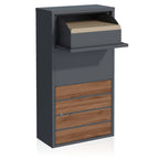 Boîte aux lettres avec compartiment à colis, anthracite RAL 7016, acier thermolaqué