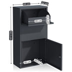 Boîte aux lettres avec compartiment à colis, anthracite RAL 7016, acier thermolaqué