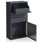 Boîte aux lettres avec compartiment à colis, anthracite RAL 7016, acier thermolaqué