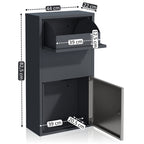 Boîte aux lettres avec compartiment à colis, anthracite RAL 7016, acier thermolaqué