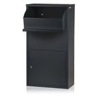 Boîte aux lettres avec compartiment à colis, anthracite RAL 7016, acier thermolaqué