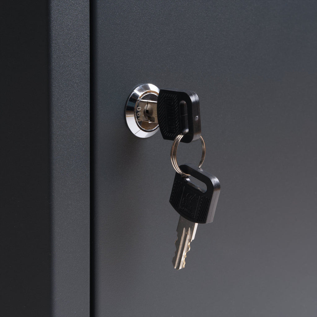 "Merkur" mailbox, including parcel compartment, powder-coated steel with stainless steel, RAL7016 anthracite