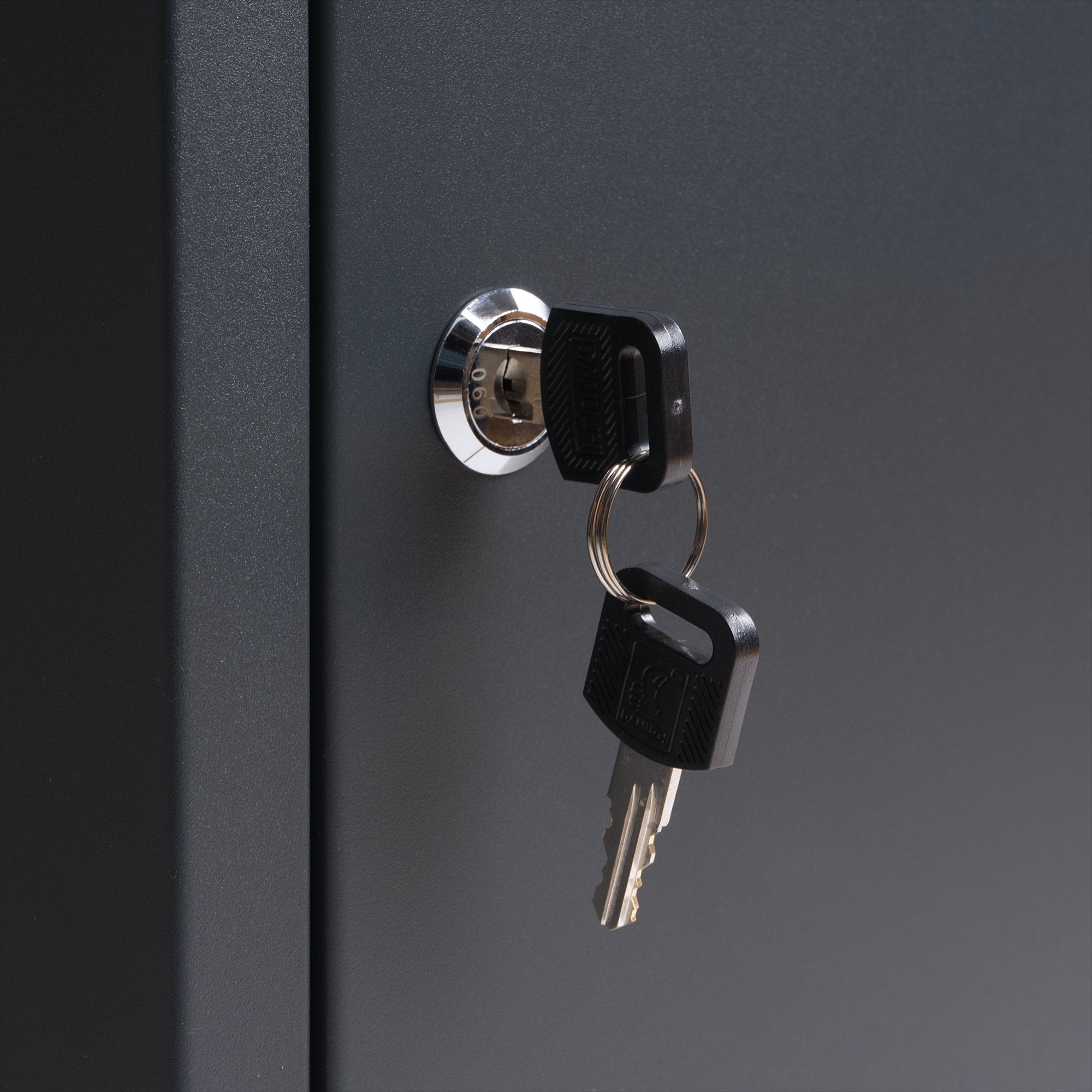 "Merkur" mailbox, including parcel compartment, powder-coated steel with stainless steel, RAL7016 anthracite