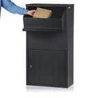 Boîte aux lettres avec compartiment à colis, anthracite RAL 7016, acier thermolaqué
