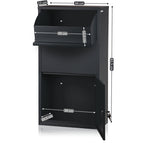 Boîte aux lettres avec compartiment à colis, anthracite RAL 7016, acier thermolaqué