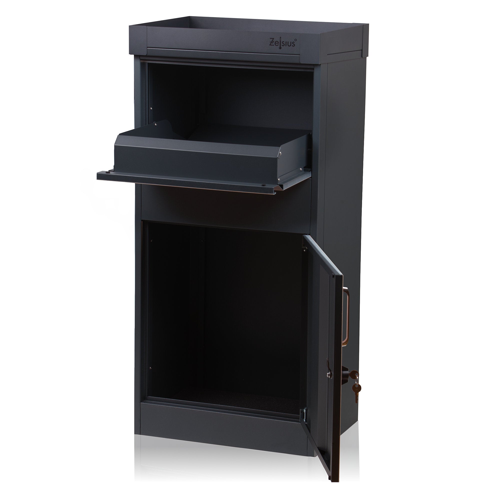 Parcel mailbox, powder-coated steel, RAL7016 anthracite