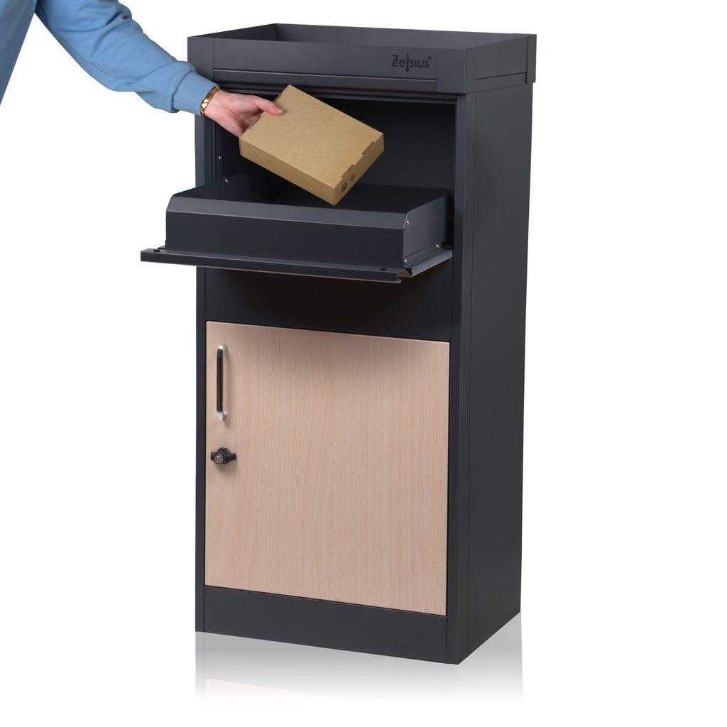 Boîte aux lettres pour colis, acier thermolaqué, anthracite RAL7016