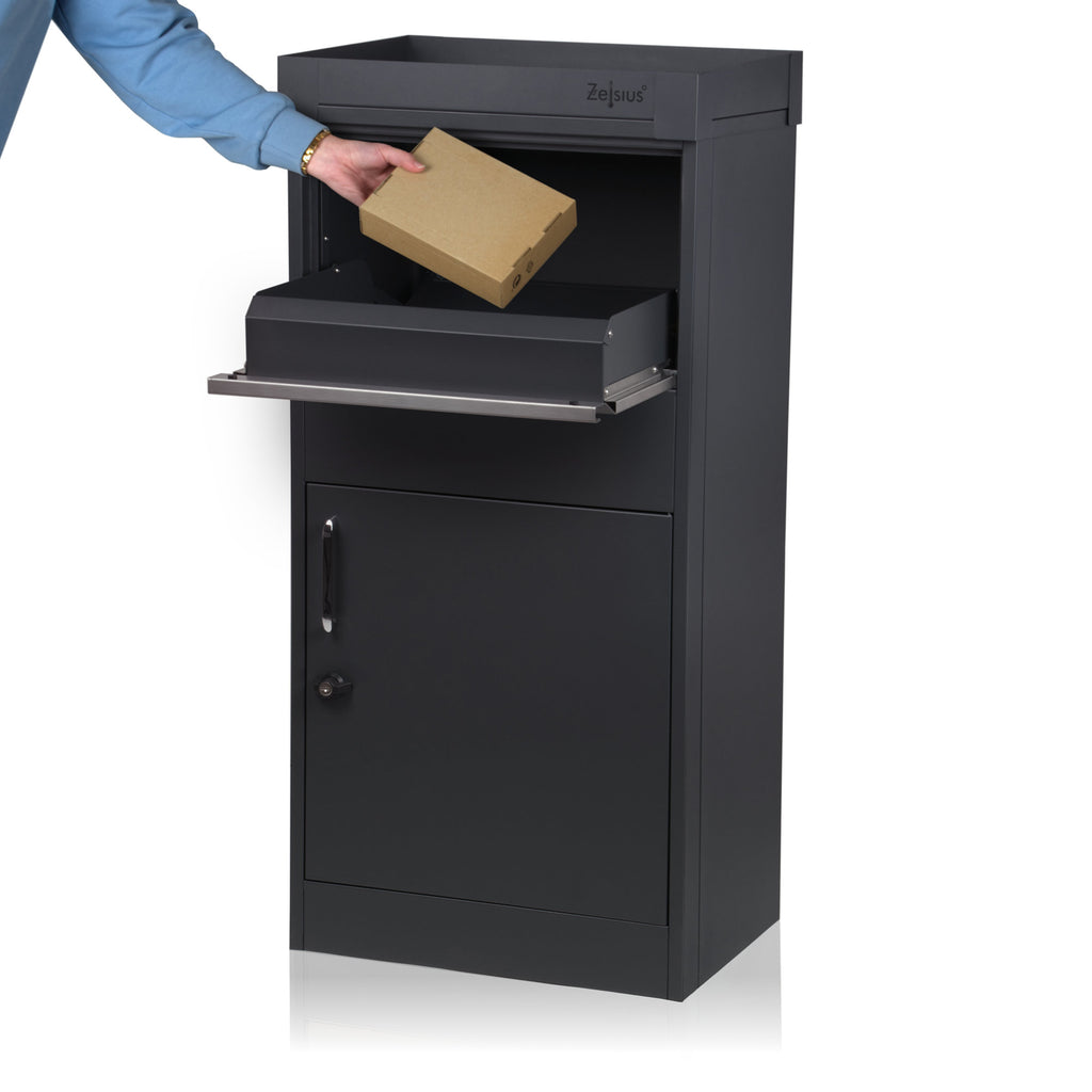 Boîte aux lettres pour colis, acier thermolaqué, anthracite RAL7016