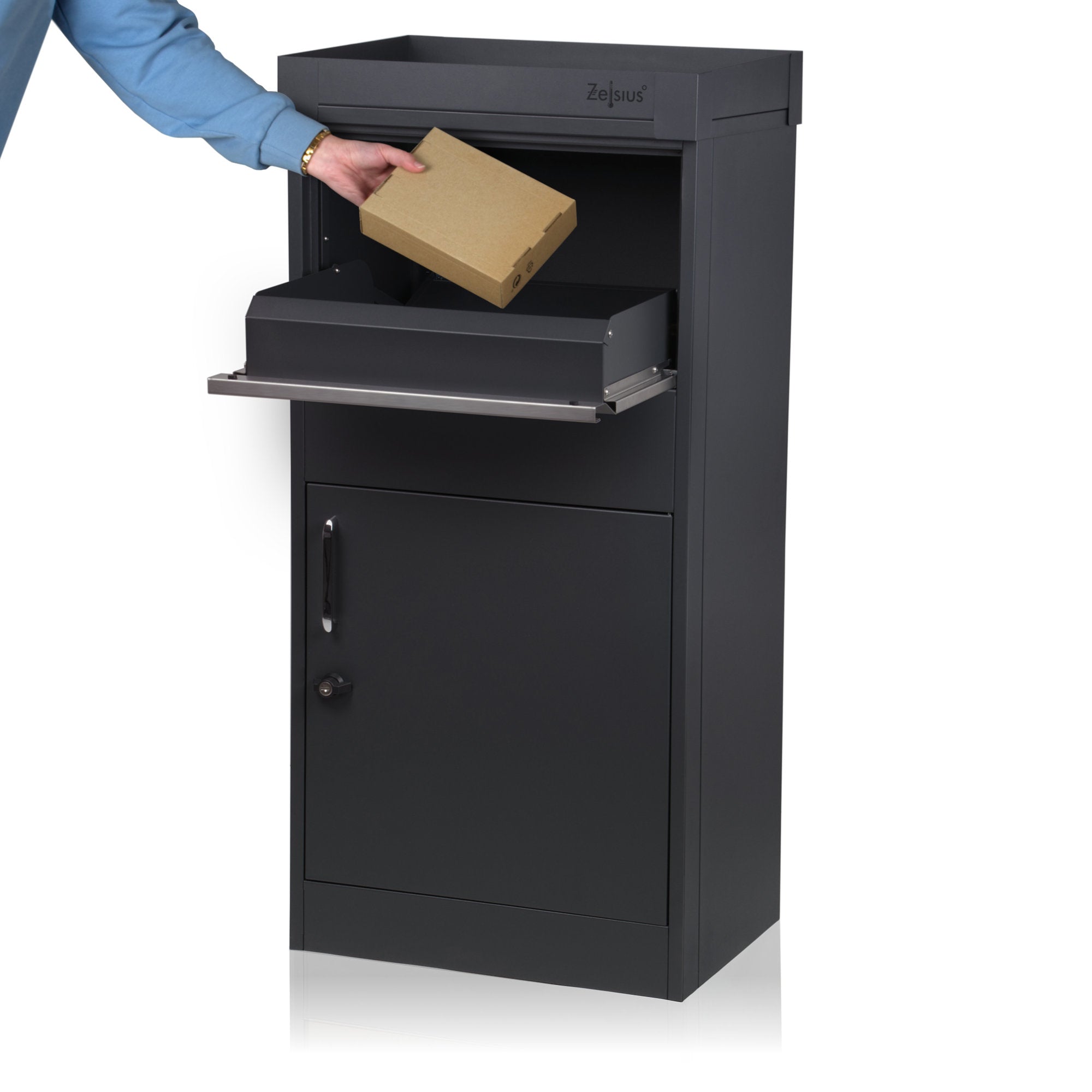 Boîte aux lettres pour colis, acier thermolaqué, anthracite RAL7016