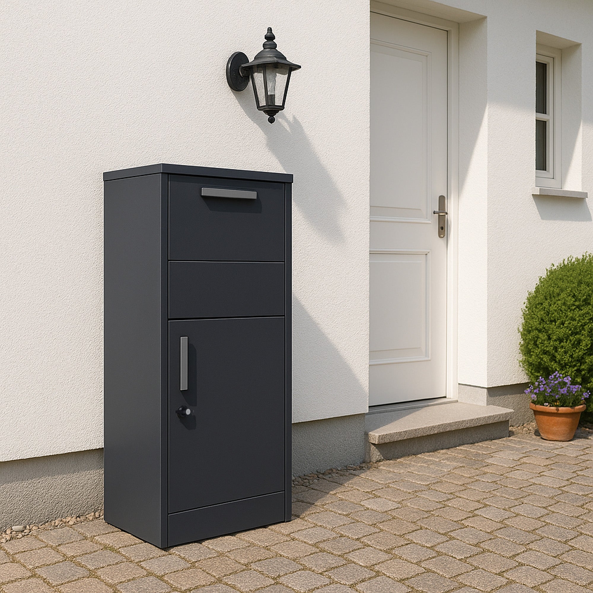 Boîte aux lettres pour colis, acier thermolaqué, anthracite RAL7016