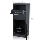 Parcel letterbox, powder-coated steel, RAL 7016 anthracite