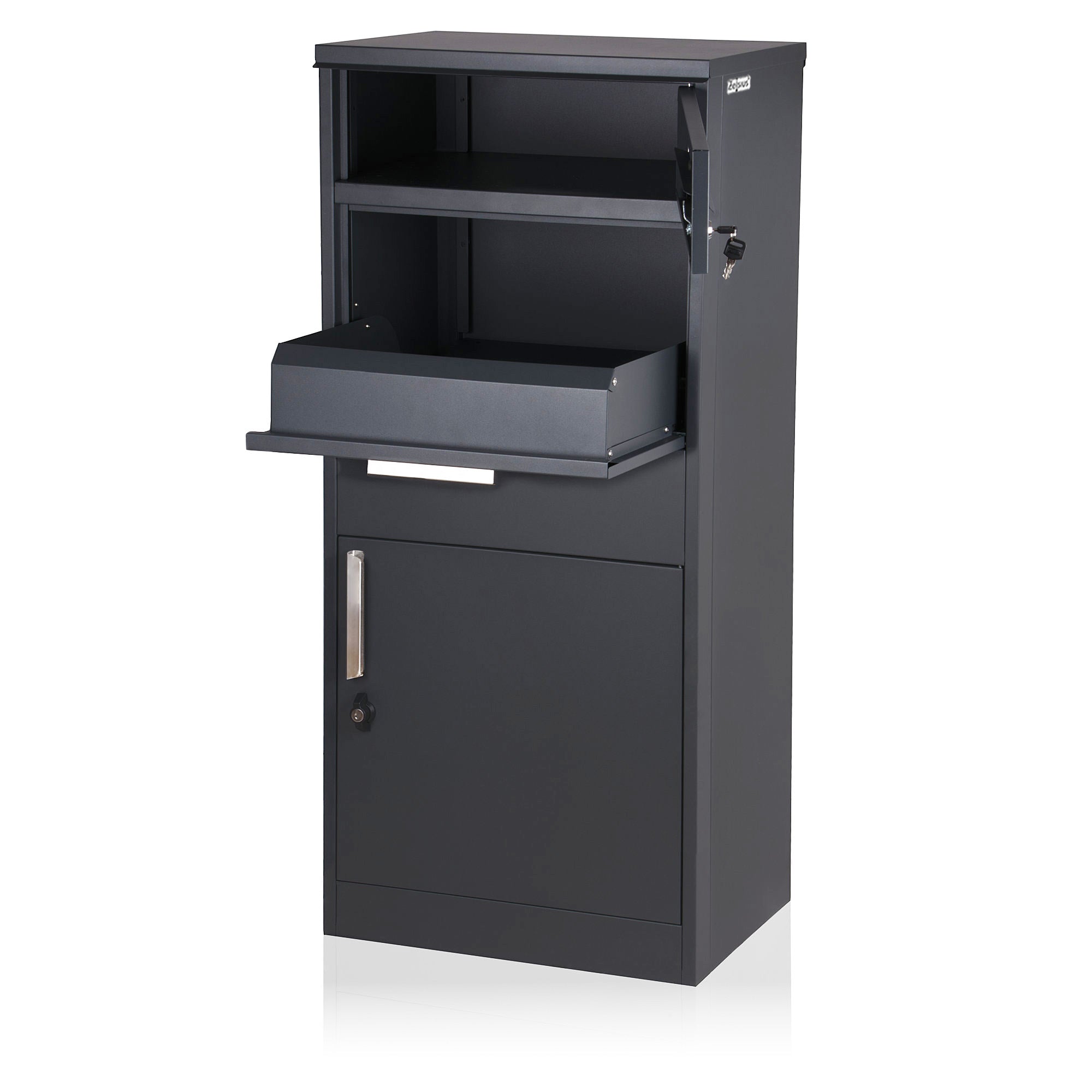 Boîte aux lettres pour colis, acier thermolaqué, anthracite RAL7016