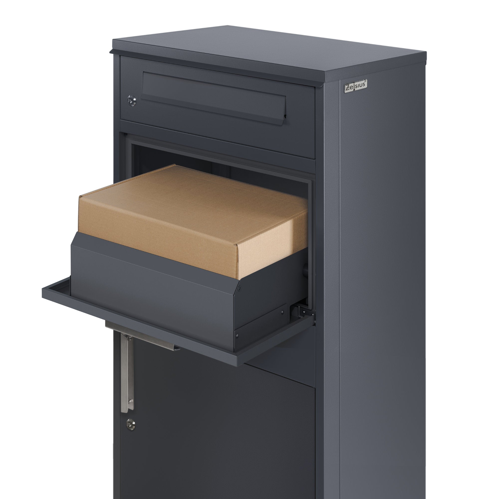 Boîte aux lettres pour colis, acier thermolaqué, anthracite RAL7016