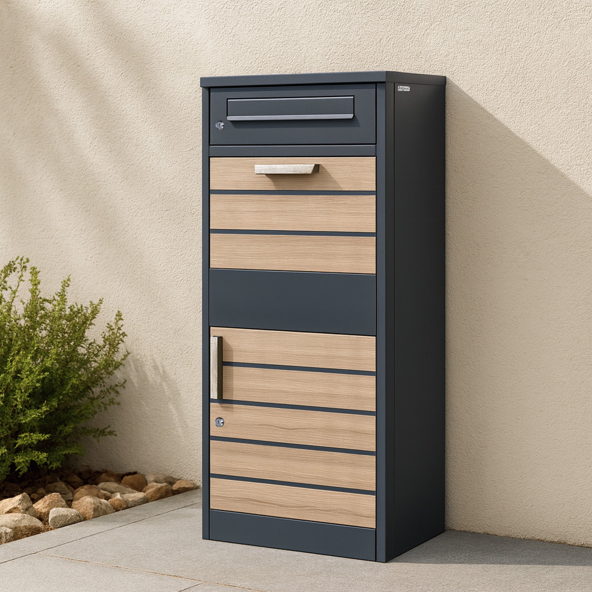 Boîte aux lettres pour colis, acier thermolaqué, anthracite RAL7016